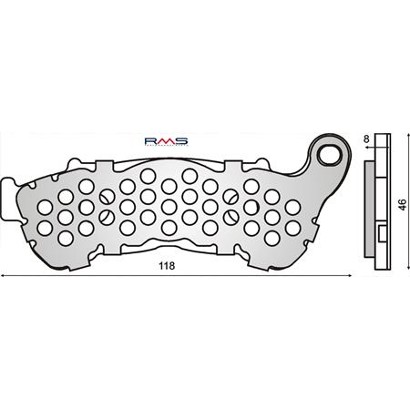 Pastiglie freno RMS (pasticche), anteriore con piastrina anticalore per maxi scooter Honda sh 300, semimetalliche, ricambio 225102550