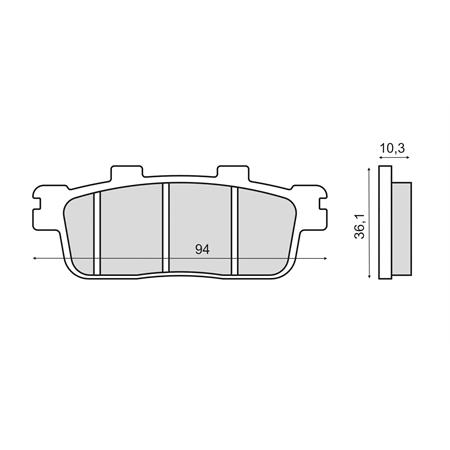 Pastiglie freno RMS (pasticche), per maxi scooter Sym hd 125 posteriori, ricambio 225103230