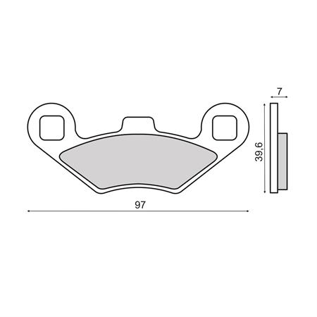 Coppia pastiglie freno RMS Sinterizzate montaggio anteriore o posteriore maxi scooter Peugeot e quad Polaris, ricambio 225103513