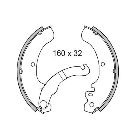 Ganasce freno posteriori Piaggio Ape 50cc, codice 225120220
