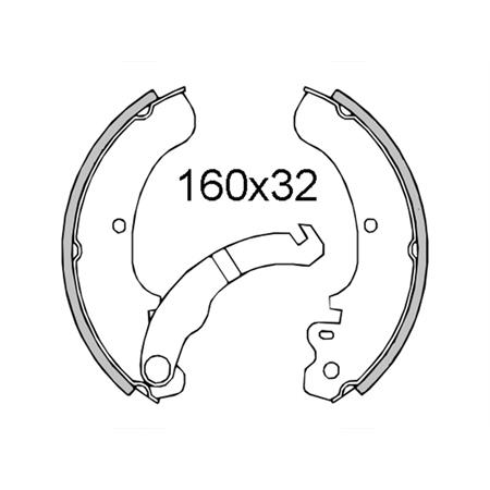 Ganasce freno posteriori Piaggio Ape 50cc, codice 225120221