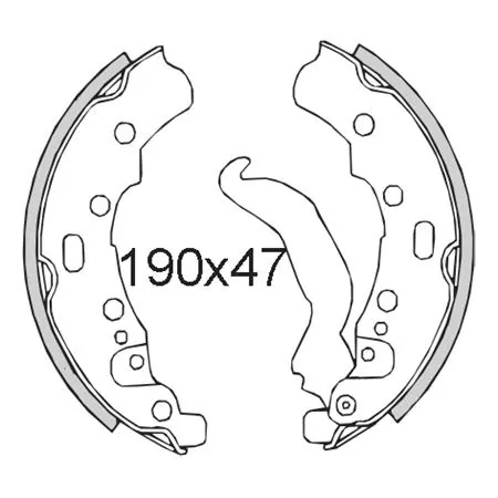 Serie ganasce freno anteriori e posteriori RMS per Piaggio Ape TM P703 220 e 420 cc benzina e diesel, ricambio 225120261