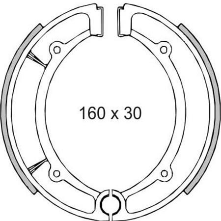 Ganasce freni a tamburo posteriori RMS per maxi scooter Yamaha Majesty 250 prima serie, ricambio 225120460