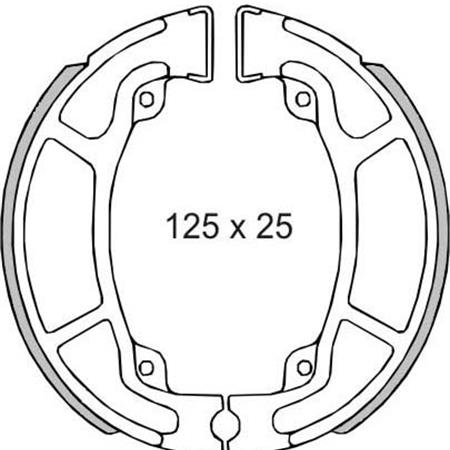 Ganasce freni a tamburo posteriori RMS, per Honda Chiocciola 125-150, ricambio 225120470