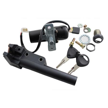 Kit serrature avviamento e sella RMS per scooter Aprilia sr 50 l.c. i.e. e carburatore, ricambio 246050650