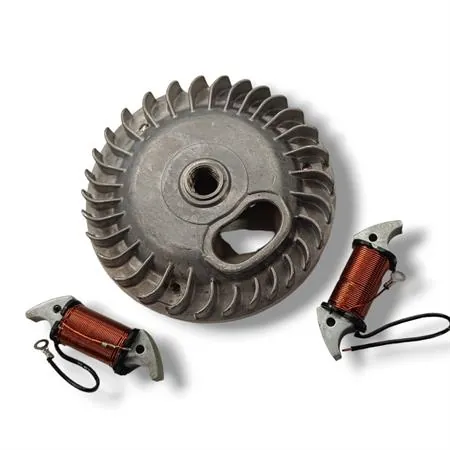 Volano rotore generatore RMS completo di bobina alimentazione e bobina luci per Piaggio  Ciao, Si, Boxer, Bravo con accensione a puntine, ricambio 246360951