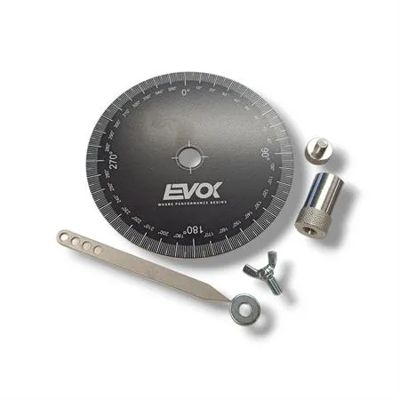 Disco graduato con scala 360° in alluminio anodizzato nero della EVOK RMS per mettere in fase le accensioni elettroniche ciclomotori, moto, scooter, vespa, ricambio 246365004