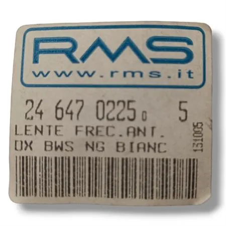 Lente gemma freccia anteriore RMS destra di colore bianco trasparente per scooter MBK Booster Next generation prodotti dal 1999 in poi, ricambio 246470225
