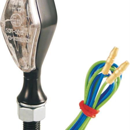Frecce a led con corpo di colore nero e lente trasparente con omologazione complete di resistenza da 5 Watt e 31 Ohm (RMS), ricambio 246480211