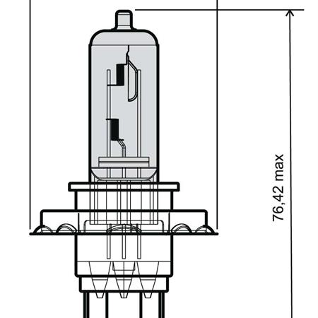 Lampadina RMS 12 Volt 60/55 Watt H4, effetto xenon, colore blu, ricambio 246510050