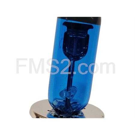 Lampadina RMS 12 Volt 60/55 Watt H4, effetto xenon, colore blu, ricambio 246510050