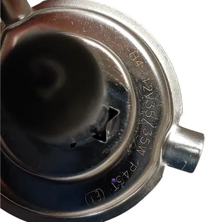 Lampadina RMS alogena 12 Volt 35/35 Watt H4, effetto xenon, vetro bianco trasparente, ricambio 246510065