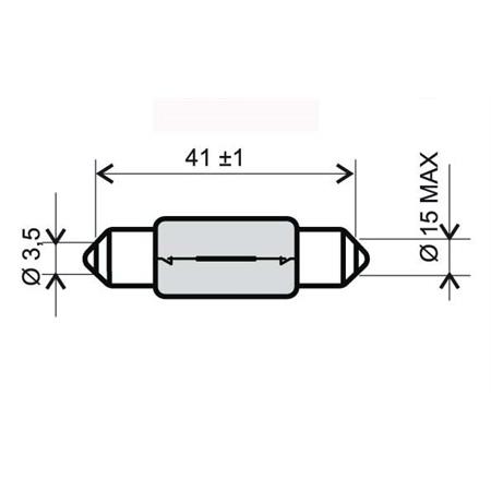 Lampadina RMS 6 Volt 15 Watt, siluro, ricambio 246510125