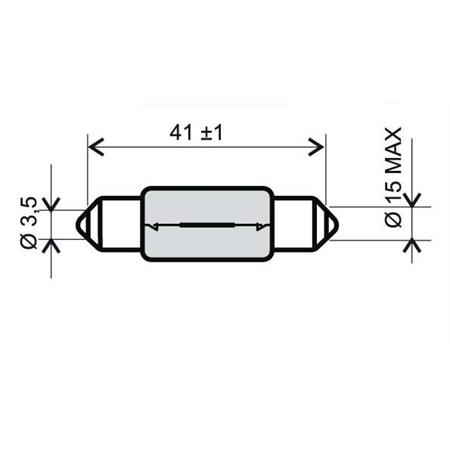 Lampadina RMS 12 Volt 15 Watt, siluro T15, ricambio 246510145