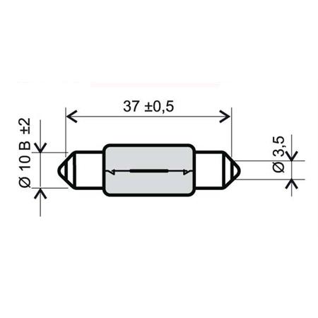 Lampadina RMS 12 Volt 5 Watt, siluro T11, ricambio 246510175
