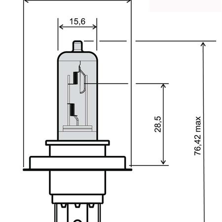 Lampadina RMS 12 Volt 35/35 Watt, HS1 vetro colore blu, ricambio 246510180