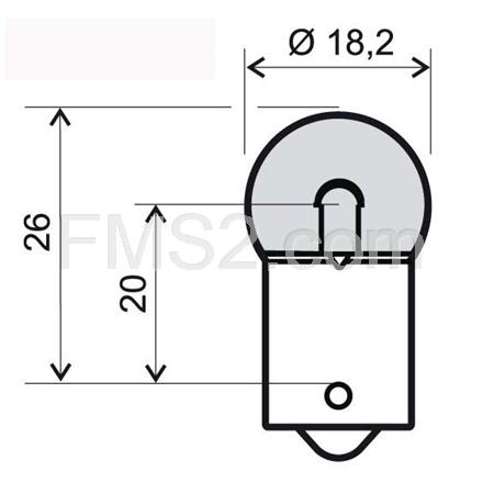 Lampadina bianca a 12 volt e 10 watt modello BA15S g18 con vetro trasparente (RMS), ricambio 246510235