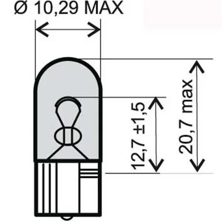 Lampadina RMS  12 Volt 3 Watt W3W T10, ricambio 246510265