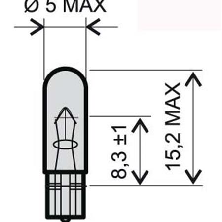 Lampadina bianca 12v 2,3 w t5 (RMS), ricambio 246510275