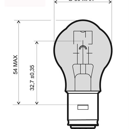 Lampadina RMS 6 Volt 25-25 Watt BA20D, ricambio 246510345