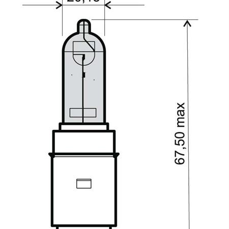 Lampadina RMS 12 Volt 35/35 Watt BA20D, colore bianco, ricambio 246510355