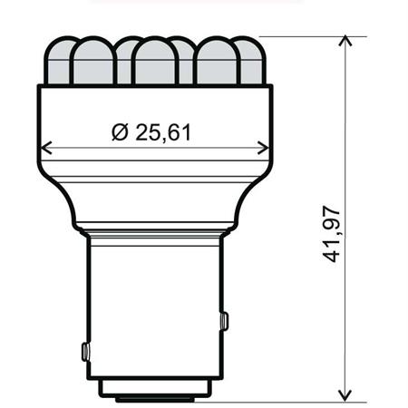 Lampadina RMS 12 Volt BAY15D, 12 led dual bianco, ricambio 246510545