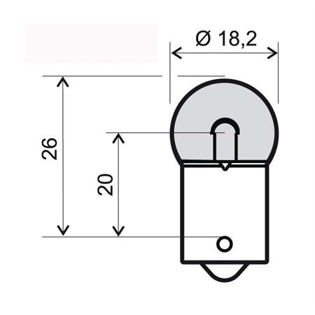 Lampadina RMS 6 Volt 5 Watt R5W BA15S, vetro trasparente, ricambio 246510645