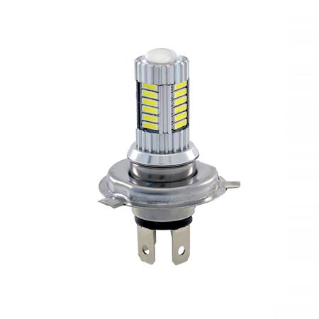 Lampadina a Led RMS modello attacco H4 con intensità di 600 Lumen e illuminazione a luce bianca, ricambio 246510785