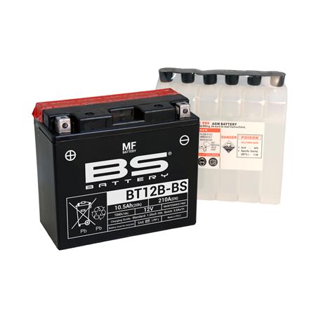 Batteria BS BT12B-BS 12 Volt - 10 Ah, tipo MF, ricambio 246610125