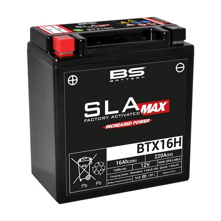 Batteria BS modello SLA-MAX BTX16H BMW senza manutenzione e già attivata e pronta all'uso, ricambio 246650555