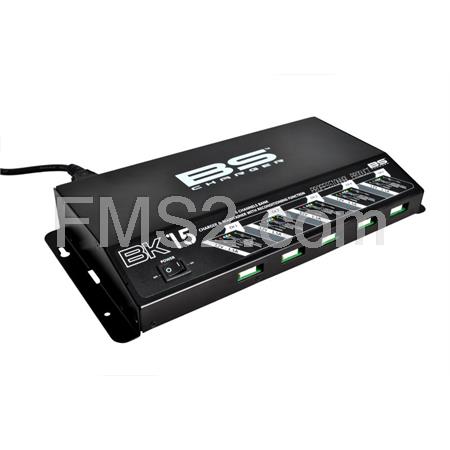 Carica batterie BS modello BK15 a 5 canali per batterie da 12 Volt con funzione di mantenitore (RMS), ricambio 246700140