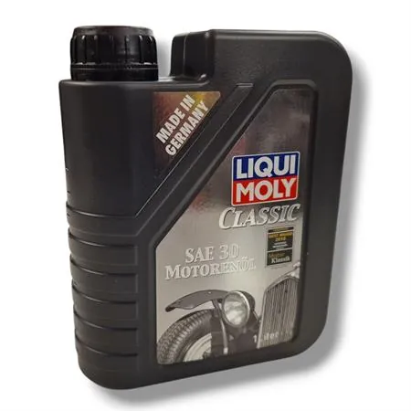 Olio motore LiquiMoly classic sae 30 minerale in flacone da 1 litro per motori 2 e 4 tempi di vecchia concezione tipo Piaggio Vespa e Ape, ricambio 267252138