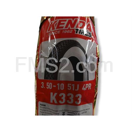Copertura pneumatico Kenda 3.50-10 51Jcon fascia bianca da utilizzare con camera d'aria su Piaggio Vespa PX e Vespa Old model, ricambio 991200003