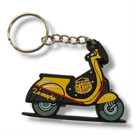 Portachiavi RMS in gomma a forma di Vespa classic con catenella e anello, ricambio GACLA0002