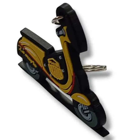 GACLA0002 Portachiavi RMS in gomma a forma di Vespa classic con catenella e anello