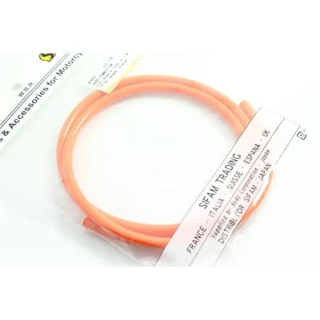 Tubo benzina in gomma siliconica diametro 4 mm colore arancione, rotolo con prezzo al metro, (Sifam, Kyoto), ricambio 97L128