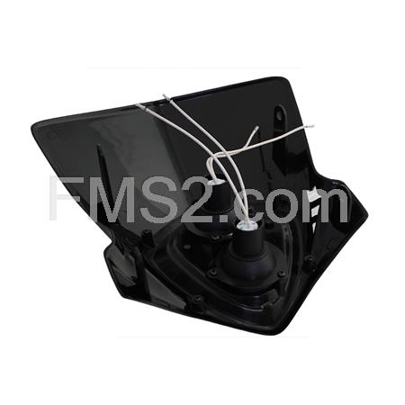 Fanale anteriore con 2 luci alogene per enduro, colore nero, ricambio PLA2000