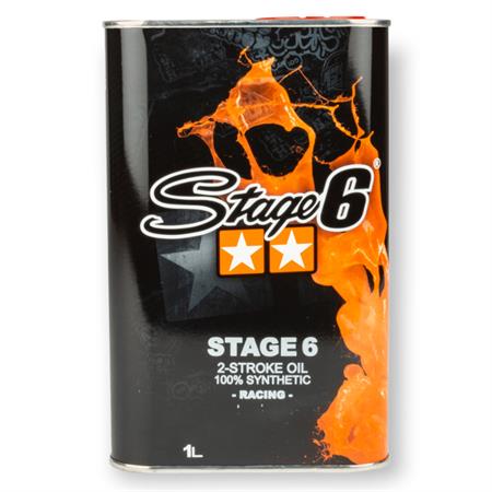 Olio stage6 racing per utilizzo miscela 2 tempi 100% sintetico in latta metallica da 1 litro con tappo ad uscita per facilitarne l'utilizzo, ricambio S60206