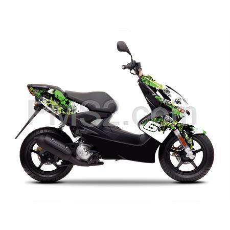 Kit adesivi carena stage6 di colore verde e nero per scooter Mbk nitro e Yamaha aerox 50 cc  prodotti fino al 2012, ricambio S6056601GR