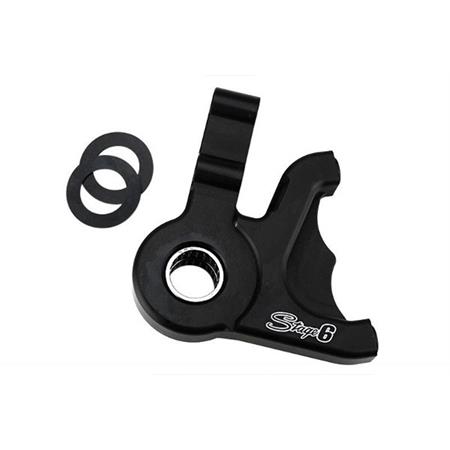 Supporto pinza freno stage6 R/T per scooter Piaggio Zip SP in alluminio anodizzato nero per attacco pinza freno 4 pistoncini, ricambio S6140063 S6-140063