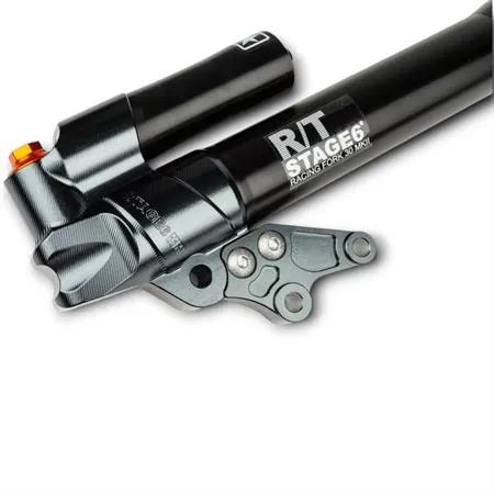 Coppia gambali e steli forcella anteriore Stage6 R/T MK2 in alluminio anodizzato nero con lavorazione CNC per scooter Mbk Nitro e Yamaha Aerox 50 cc, ricambio S61450502BK