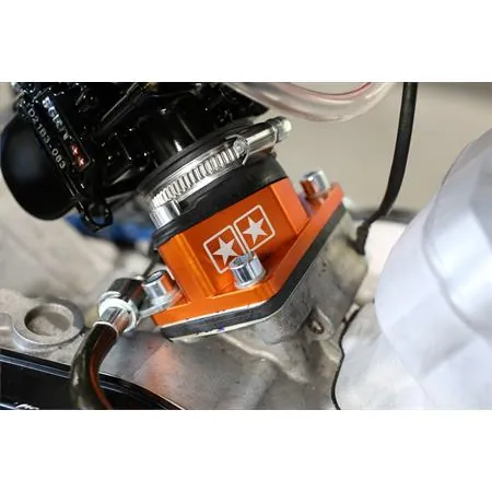 Collettore aspirazione Stage6 R/T highflow 28 per motori Derbi e Minarelli AM6 anodizzato arancio, ricambio S63318802OR
