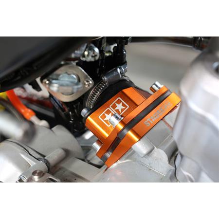 Collettore aspirazione Stage6 R/T highflow 28 per motori Derbi e Minarelli AM6 anodizzato arancio, ricambio S63318812OR