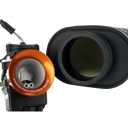 Filtro aria Stage6 piccolo nero double-layer diametro 70mm per carburatori pwk e vhst, ricambio S635036BK S6-35036BK S6-35036/BK