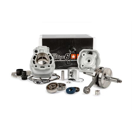 Maxi kit stage6 88 cc Big Racing corsa 45 mm per motori Minarelli AM6 completo di albero, gruppo termico e cuscinetti banco e paraolio banco, ricambio S67018820PACK
