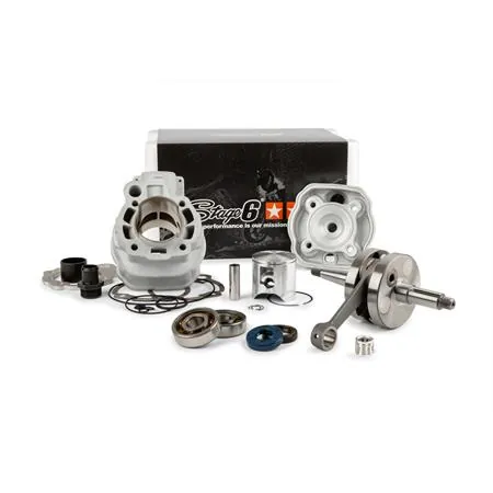 Maxi kit stage6 88 cc Big Racing corsa 45 mm per motori Minarelli AM6 completo di albero, gruppo termico e cuscinetti banco e paraolio banco, ricambio S67018820PACK