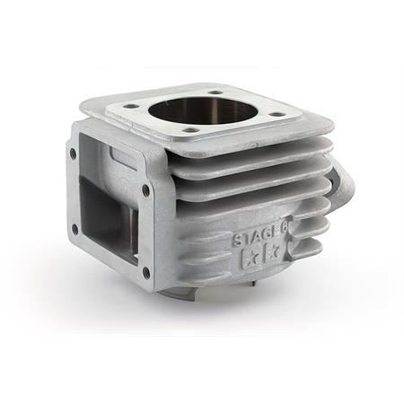 Gruppo termico stage6 mkII 70 cc in alluminio corsa standard, diametro 47,6 mm, spinotto 10 mm per scooter MBK Booster spirit con motore Minarelli verticale aria, ricambio S67117100
