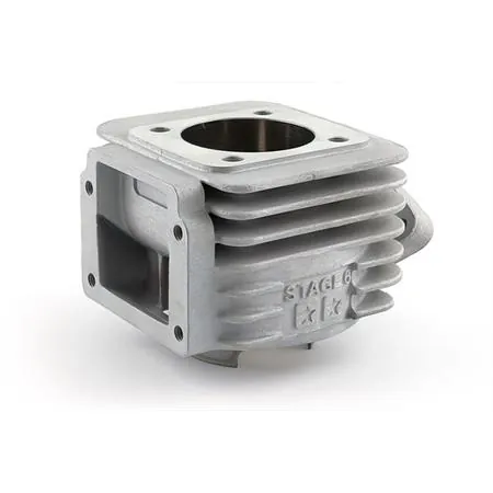 S6-7117100 Gruppo termico stage6 mkII 70 cc in alluminio corsa standard, diametro 47,6 mm, spinotto 10 mm per scooter MBK Booster spirit con motore Minarelli verticale aria