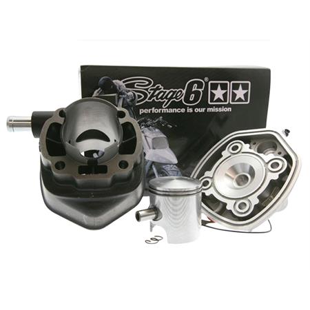 Motore gruppo termico Stage6 ghisa 47 mm (cilindrata 70 cc) Minarelli raffredamento a liquido orizzontale spinotto 10 mm, ricambio S67216651 S6-7216651