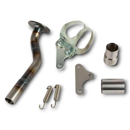 Marmitta stage6 80 e 90 cc completa di silenziatore cnc rosso e nero per hm 50 - vent 50 e beta 50 rr passaggio alto a destra, ricambio S69518805RE